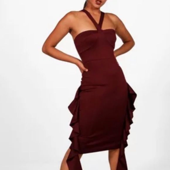 Ruffle Side Midi Dress - Picture 2 of 3